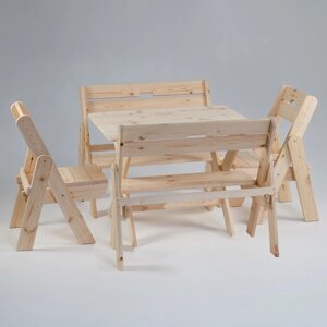 Комплект садовой мебели "Душевный"стол 1,2 м, две скамейки, два стула