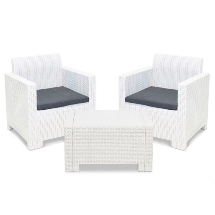 Комплект садовой мебели (искусственный ротанг) SET NEBRASKA TERRACE, цвет белый от компании Интернет-гипермаркет «MALL24» - фото 1