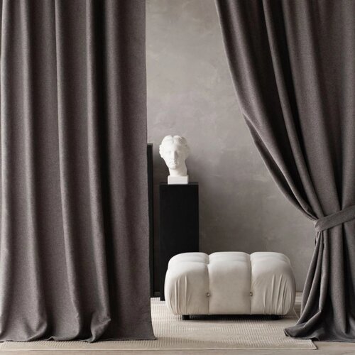 Комплект штор с подхватами "Вандер", размер 2х200х270 см, цвет темно-серый