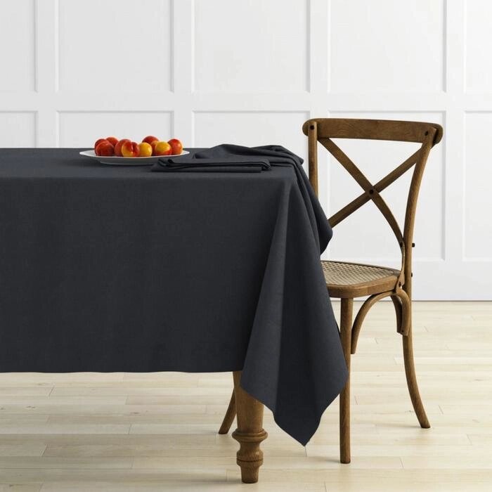 Комплект скатертей "Ибица", размер D145 см, цвет тёмно-серый от компании Интернет-гипермаркет «MALL24» - фото 1