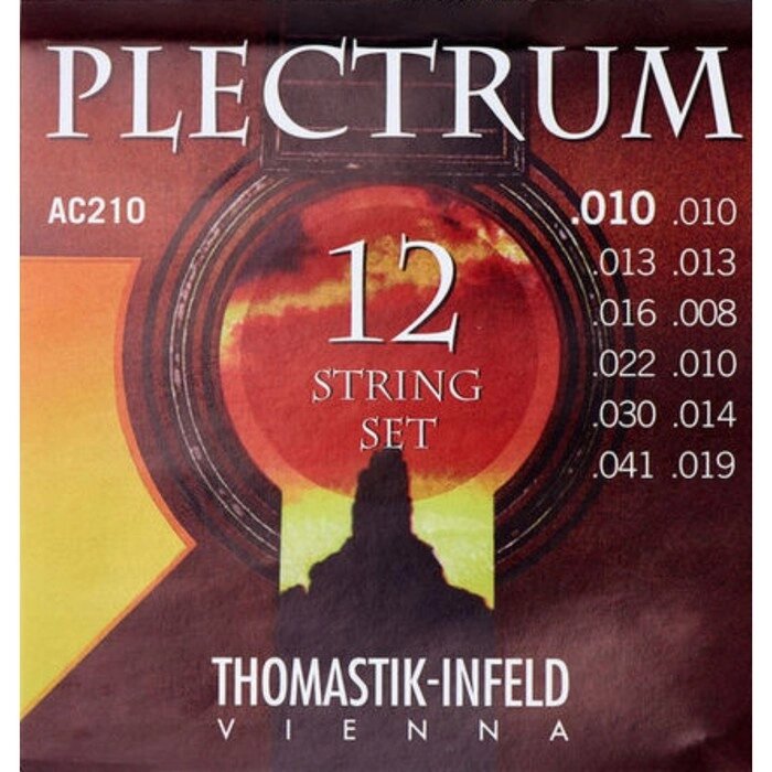 Комплект струн для 12-струнной акустической гитары AC210 Plectrum сталь/бронза, 010-041 от компании Интернет-гипермаркет «MALL24» - фото 1
