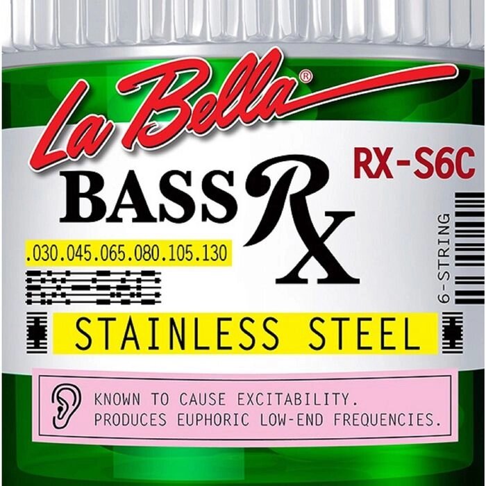 Комплект струн для 6-струнной бас-гитары La Bella RX-S6C RX – Stainless от компании Интернет-гипермаркет «MALL24» - фото 1