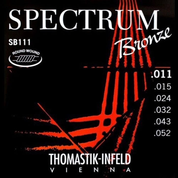 Комплект струн для акустической  Thomastik SB111 Spectrum Bronze  сталь/бронза, 011-052 от компании Интернет-гипермаркет «MALL24» - фото 1