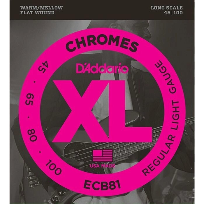 Комплект струн для  бас-гитары D'Addario ECB81 Chromes от компании Интернет-гипермаркет «MALL24» - фото 1