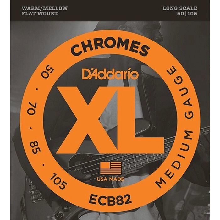 Комплект струн для  бас-гитары D'Addario ECB82 Chromes от компании Интернет-гипермаркет «MALL24» - фото 1
