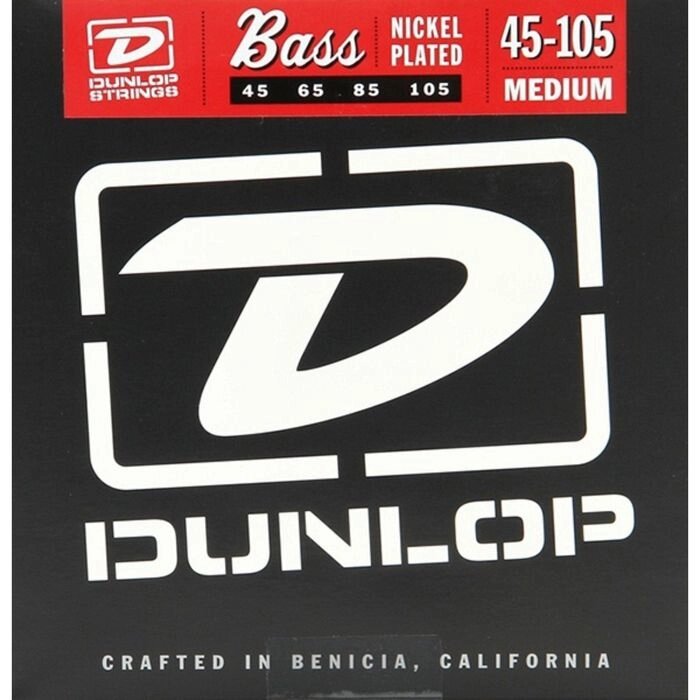 Комплект струн для бас-гитары Dunlop DBN45105  никелированные, Medium Light, 45-105 от компании Интернет-гипермаркет «MALL24» - фото 1