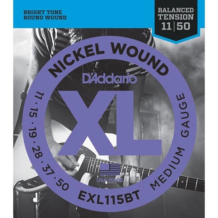 Комплект струн для электрогитары D'Addario EXL115BT Nickel Wound Medium, 11-50 от компании Интернет-гипермаркет «MALL24» - фото 1