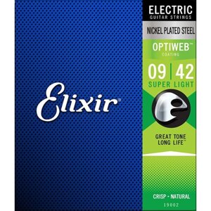 Комплект струн для электрогитары Elixir 19002 Optiweb никелированная сталь, Super light