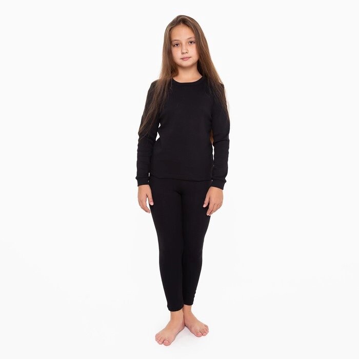 Комплект термобелья ( джемпер, брюки) для девочки, цвет чёрный, рост 140 см от компании Интернет-гипермаркет «MALL24» - фото 1