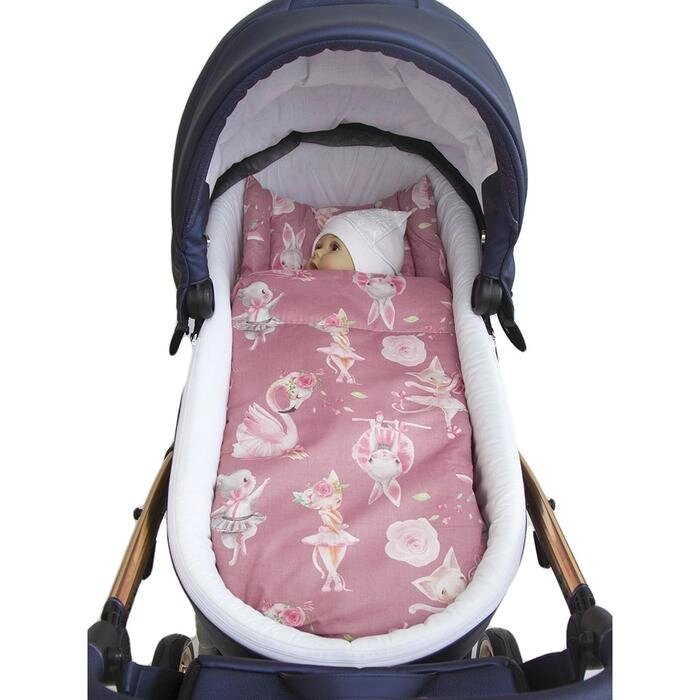 Комплект в коляску Mommy star, принт нежный танец, цвет розовый от компании Интернет-гипермаркет «MALL24» - фото 1