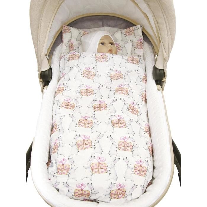 Комплект в коляску Mommy star, принт подарочек, цвет серый от компании Интернет-гипермаркет «MALL24» - фото 1