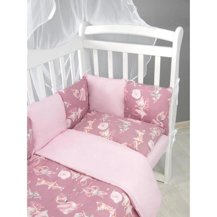 Комплект в кроватку 3 предмета baby boom, принт нежный танец, цвет розовый от компании Интернет-гипермаркет «MALL24» - фото 1