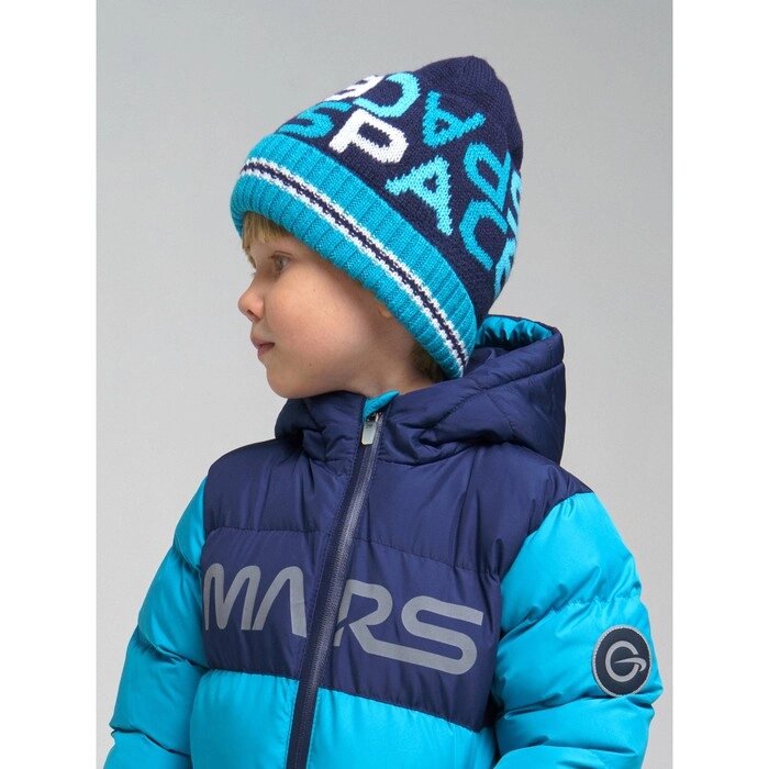 Комплект вязаный для мальчика: шапка и перчатки, размер 50 от компании Интернет-гипермаркет «MALL24» - фото 1