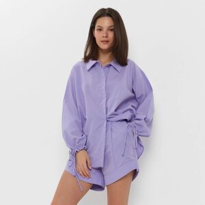 Комплект женский (блузка, шорты) MINAKU: Casual Collection цвет сиреневый, размер 48