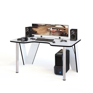 Компьютерный стол "КСТ-116", 1500 900 750 мм, цвет белый / кромка чёрная