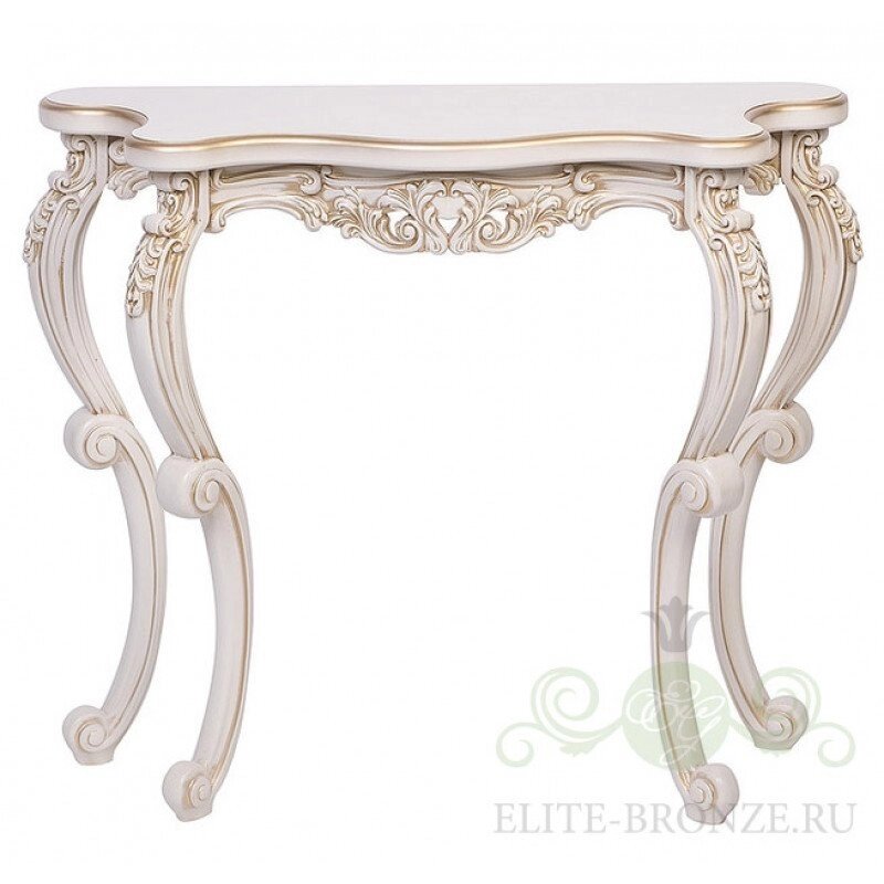 Консольный стол "Версаль 2" 910 х 805 х 320цвет "Слоновая кость с золотой патиной" от компании Интернет-гипермаркет «MALL24» - фото 1
