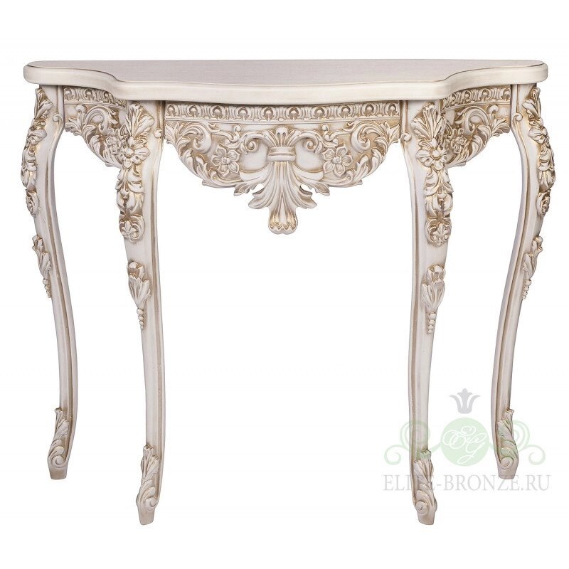 Консольный стол "Версаль" средний 960 х 812 х 345цвет "Слоновая кость с золотой патиной" от компании Интернет-гипермаркет «MALL24» - фото 1