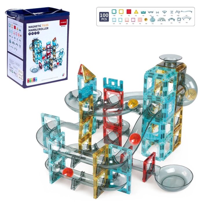 Конструктор магнитный марблс "Магический лабиринты", 100 деталей от компании Интернет-гипермаркет «MALL24» - фото 1