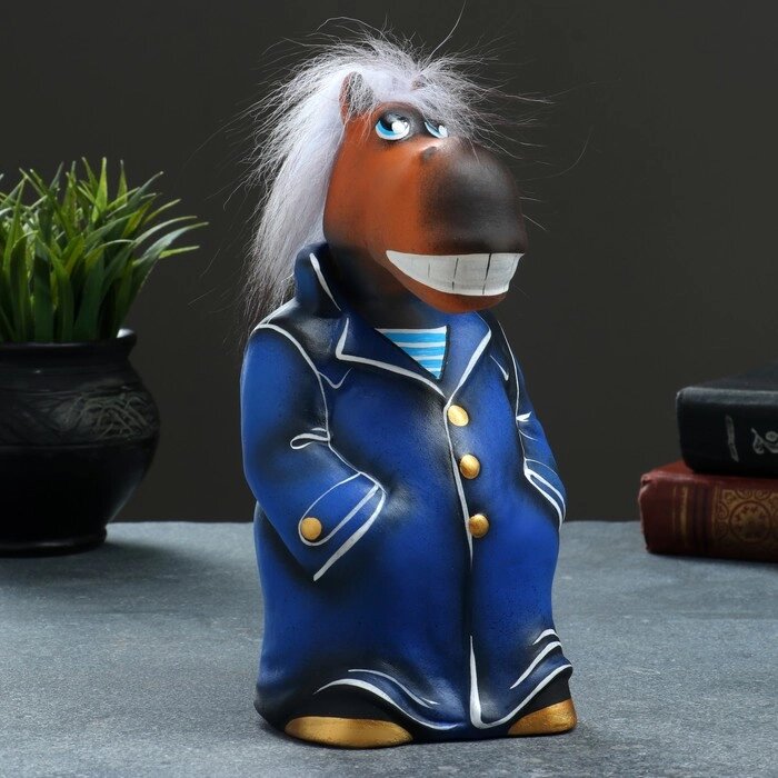 Копилка "Конь в пальто" 22см, синий от компании Интернет-гипермаркет «MALL24» - фото 1