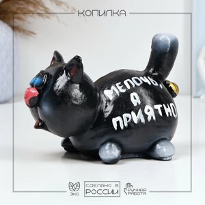 Копилка "Кот мужик" 12х17см, черный