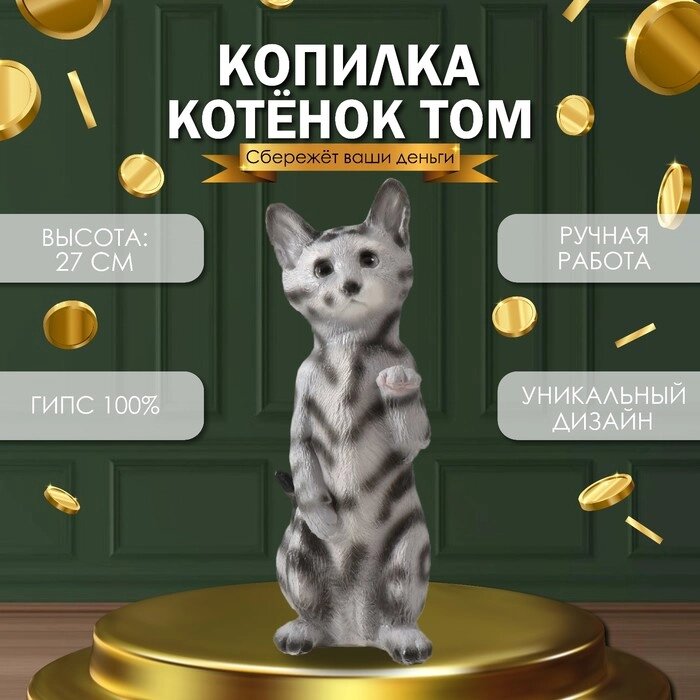 Копилка "Котенок Том" 27 х 10 х 10 см. от компании Интернет-гипермаркет «MALL24» - фото 1