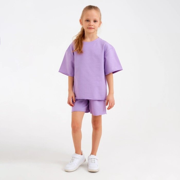 Костюм детский (футболка, шорты) MINAKU: Casual Collection цвет лиловый, рост 110 от компании Интернет-гипермаркет «MALL24» - фото 1