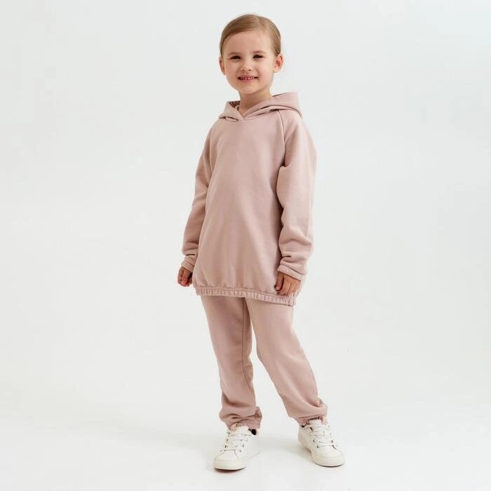 Костюм детский (худи, брюки) Casual Collection KIDS цвет пудровый, рост 122 от компании Интернет-гипермаркет «MALL24» - фото 1