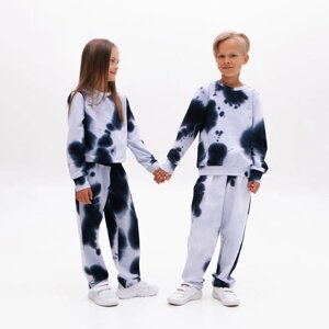 Костюм детский (свитшот, брюки) MINAKU: Tie-dye collection цвет синий, рост 98 см