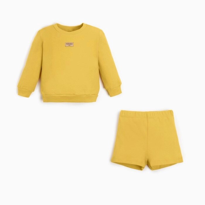 Костюм детский (свитшот, шорты) MINAKU, цвет жёлтый, рост 86-92 см от компании Интернет-гипермаркет «MALL24» - фото 1