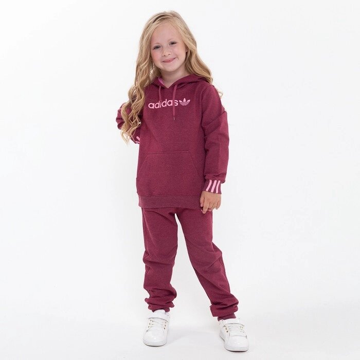 Костюм детский (толстовка, брюки) Adidas, цвет бордовый, рост 104 см (4 года) от компании Интернет-гипермаркет «MALL24» - фото 1