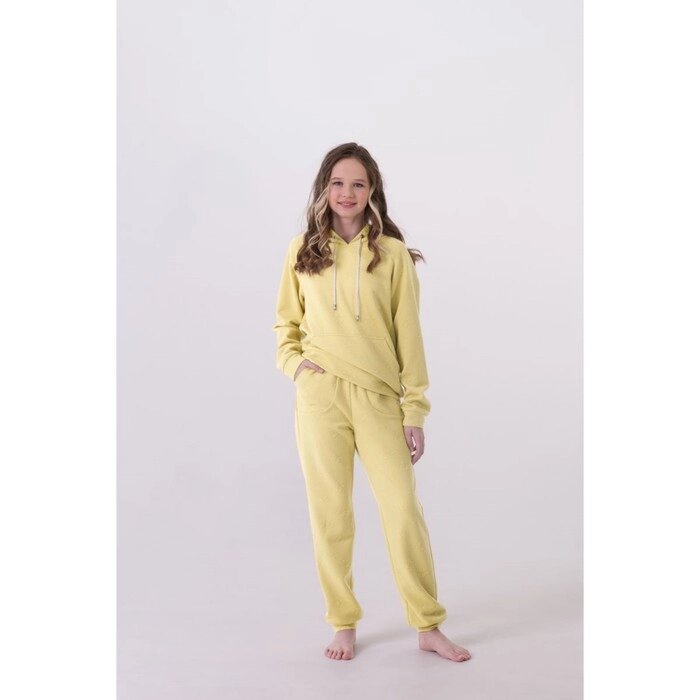 Костюм для девочки: худи, брюки, рост 140 см, цвет лимон от компании Интернет-гипермаркет «MALL24» - фото 1