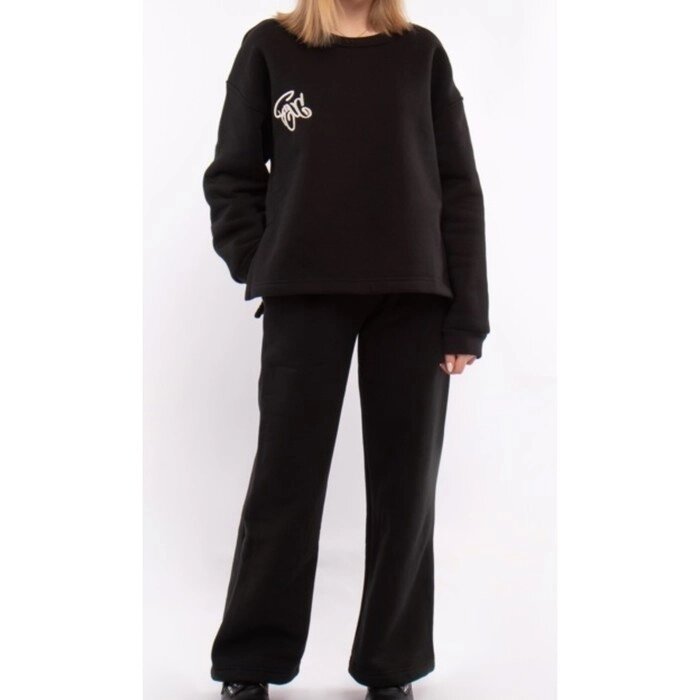Костюм для девочки: свитшот, брюки, рост 128 см, цвет чёрный от компании Интернет-гипермаркет «MALL24» - фото 1