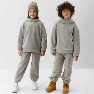 Костюм (худи и брюки) детский MINAKU: Fleece Soft, цвет графит, рост 110 см