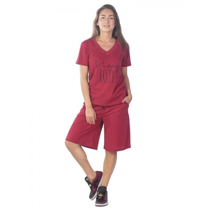 Костюм женский, размер 52, цвет бордовый от компании Интернет-гипермаркет «MALL24» - фото 1