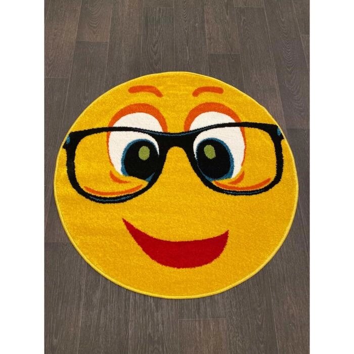 Ковёр круглый Smile nc14, 100x100 см, цвет yellow от компании Интернет-гипермаркет «MALL24» - фото 1