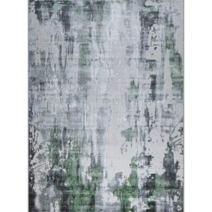 Ковёр прямоугольный Kleopatra 37107A, размер 80x150 см, цвет green fls/l. grey