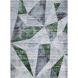 Ковёр прямоугольный Kleopatra 37515A, размер 200x290 см, цвет green fls/l. grey