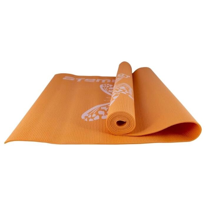 Коврик для йоги и фитнеса Atemi AYM01PIC, ПВХ, 173х61х0,4 см, оранжевый с рисунком от компании Интернет-гипермаркет «MALL24» - фото 1