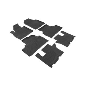 Коврики резиновые с высоким бортом для Kia Sorento Prime (3 ряда), 2015-
