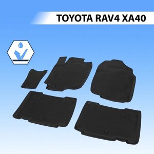 Коврики салона Rival для Toyota Rav4 CA40 2012-2019, полиуретан, с крепежом, с перемычкой, 5 шт., 15706001