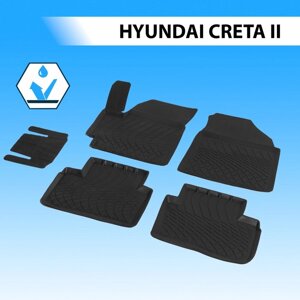 Коврики в салон автомобиля литьевые Rival, Hyundai Creta II 2021-н. в., литьевой полиуретан, без крепежа , 5 шт.,