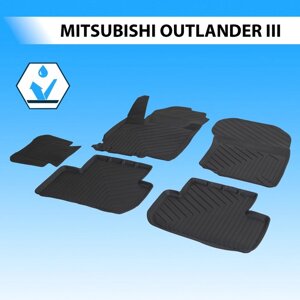 Коврики в салон автомобиля литьевые Rival, Mitsubishi Outlander III 2012-2018 2018-н. в., литьевой полиуретан, с
