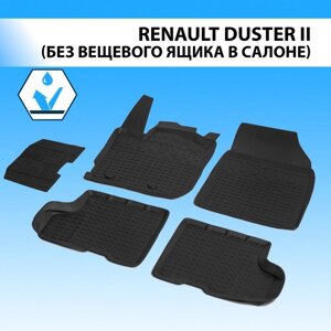 Коврики в салон автомобиля литьевые Rival, Renault Duster II (FWD/4WD, без вещевого ящика) 2021-н. в., с крепежом , 5