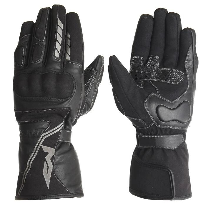 Кожаные перчатки VOYAGER2 чёрный, XL от компании Интернет-гипермаркет «MALL24» - фото 1