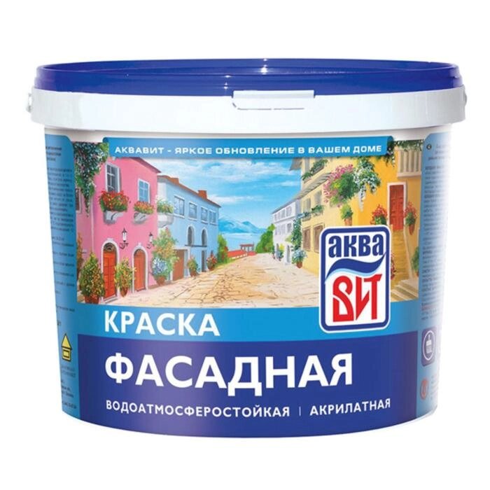 Краска фасадная АкваВИТ супербелая ВАК-25  6 кг от компании Интернет-гипермаркет «MALL24» - фото 1