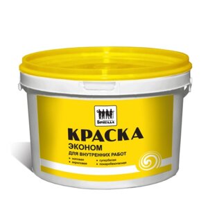 Краска водно-дисперсионная ВДАК "Бригада" для стен и потолков Эконом 30 кг белая