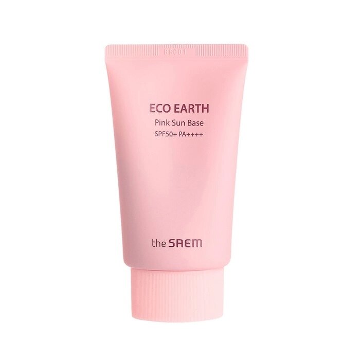 Крем-база для лица солнцезащитная с каламиновой пудрой Eco Earth Pink Sun Base SPF 50+ от компании Интернет-гипермаркет «MALL24» - фото 1