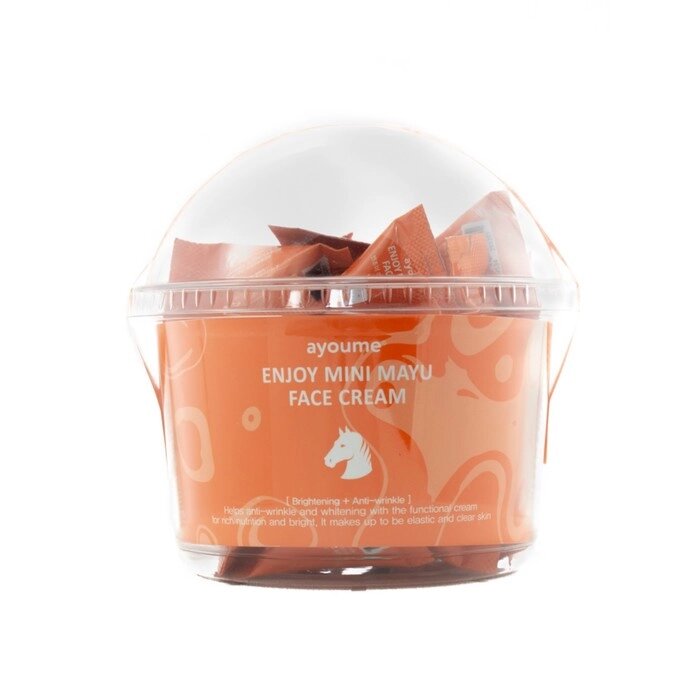 Крем для лица Ayoume Enjoy Mini Mayu Face Cream, с лошадиным жиром, 3 г, 30 шт от компании Интернет-гипермаркет «MALL24» - фото 1