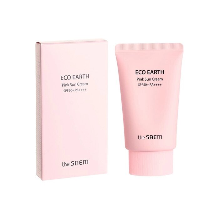 Крем солнцезащитный для лица для чувствительной кожи Eco Earth Pink Sun Cream от компании Интернет-гипермаркет «MALL24» - фото 1