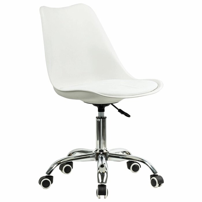 Кресло для оператора BRABIX Eames MG-310 CH, хром, пластик белый, экокожа белая от компании Интернет-гипермаркет «MALL24» - фото 1